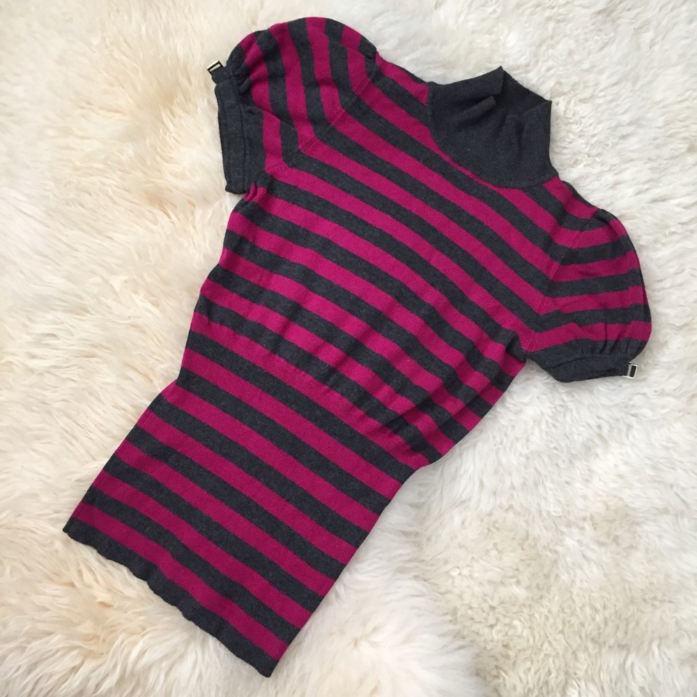 Express Design Studio - Striped mock-neck …